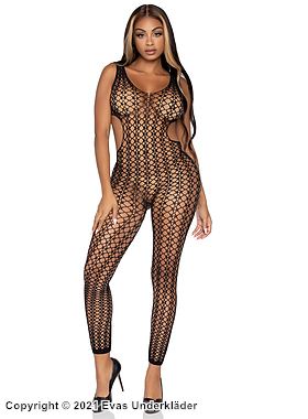 Freizügiger Bodystocking, Netz, gekreuzte Träger